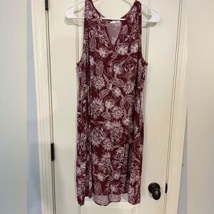 Floral Burgundy Sleeveless Dress